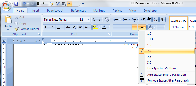 in microsoft word for mac 2011 how do i single space