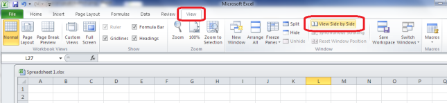 view side by side excel