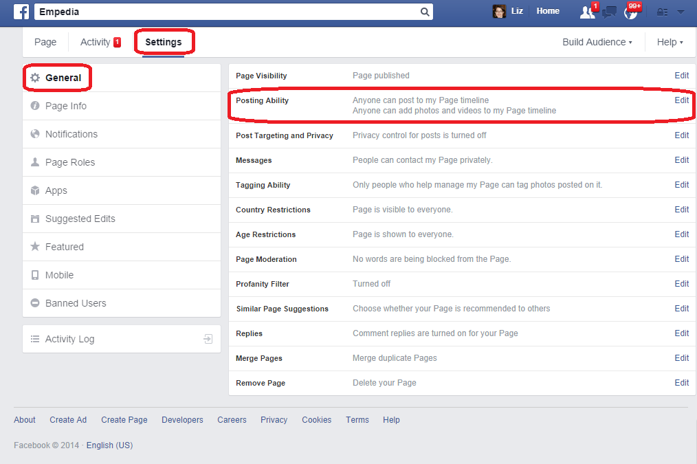 You can add mine. Facebook settings. Settings Page. Facebook account settings. Page Edit.